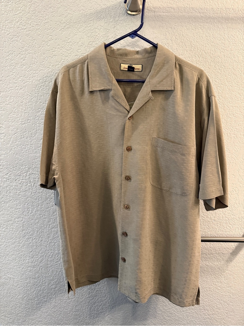 Tommy Bahama Short Sleeve Camp Shirt in Taupe